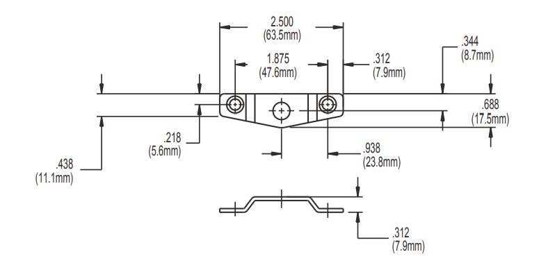 014-53-03K Truth Hardware Bronze Secondary Patio Door Lock Keeper Diagram
