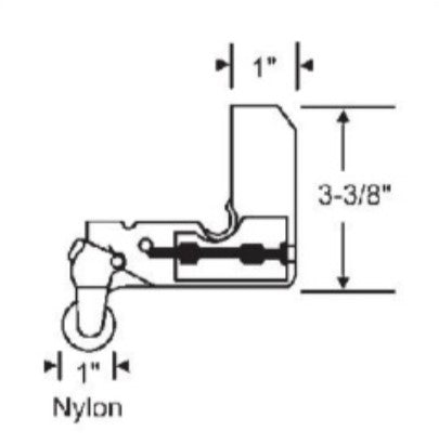 WRS Patio Screen Door Roller - 1" Nylon Wheel