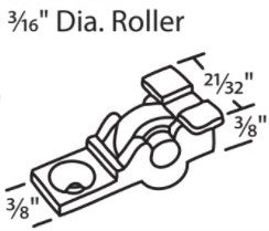 WRS Sliding Window Roller Assembly - 3/16" Diameter
