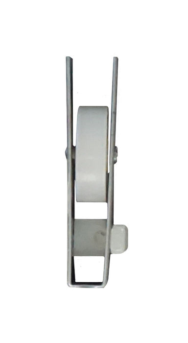 WRS 1-1/2" Sliding Window Roller with Metal Housing - Flat Nylon Wheel