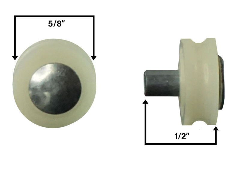 WRS 5/8" Concave Sliding Window Roller - Nylon, Metal