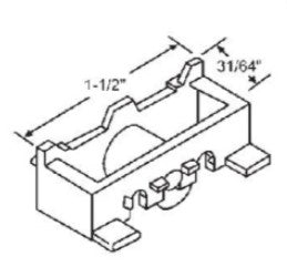 WRS 1-1/2" Window Roller Housing - White Nylon