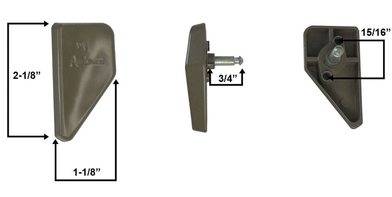 WRS 2-1/8" Stone Sliding Window Lock Handle - Left or Right Hand