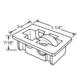 WRS Sliding Window Roller Assembly - 9/16" Wheel