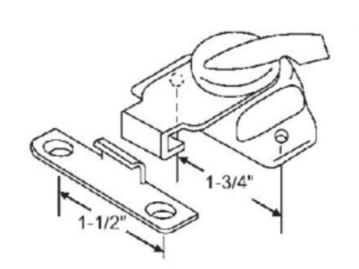 WRS Spring Loaded Sweep Lock & Keeper Set  -  Chrome