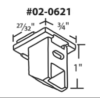 02-0621 Diagram of WRS 1" x 3/4" White Sash Cam