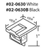 02-0630 Diagram of WRS 1" x 13/16" White Sash Cam