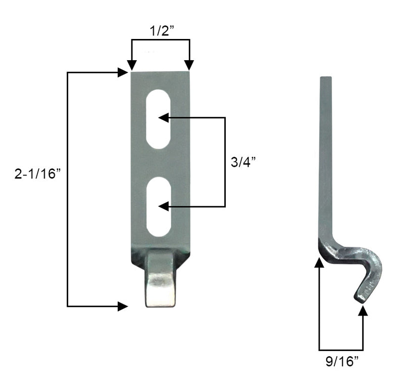 WRS 2-1/16" Sliding Glass Door Keeper - Die Cast