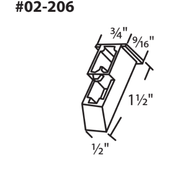 02-206 Diagram of Truth 1-1/2" x 3/4" White Sash Cam