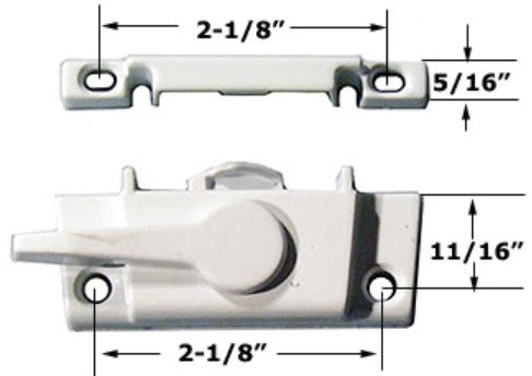WRS 2-1/8" Sweep Lock & Keeper Set - White