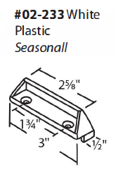02-233 WRS Seasonall 1-3/4" White Plastic Sash Lift Diagram 