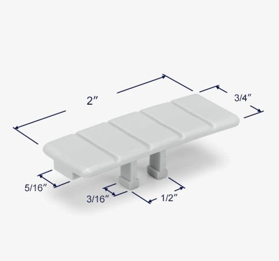 WRS 2" Tilt Latch Slide Button - White