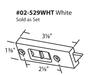 02-529 WRS 2-1/8" White Tilt Latch Set Diagram