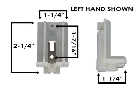 WRS 2-1/4" White Nylon Pivot Bar Housing  - Left & Right Hand Housing Sold Separately