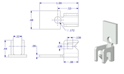 02-6501 WRS 1" x 15/32" Stamped Steel Balance Bracket Diagram