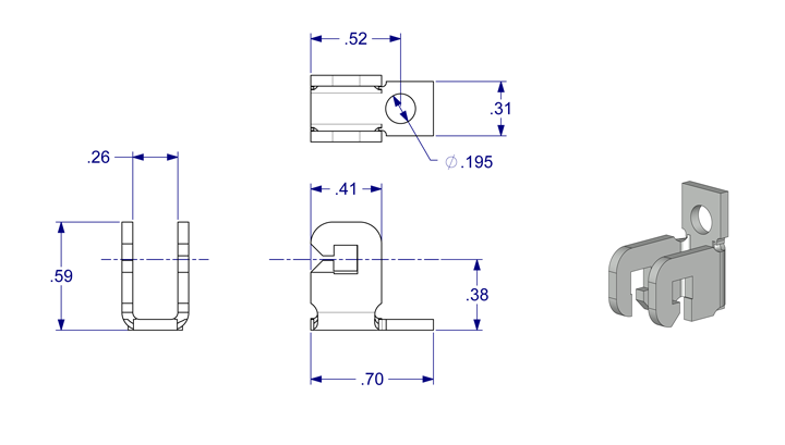 02-6502 WRS 3/4" Stamped Stainless Steel Balance Bracket Diagram