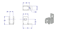 02-6502 WRS 3/4" Stamped Stainless Steel Balance Bracket Diagram