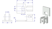 02-6511 WRS 1" x 19/32" Stamped Steel Balance Bracket