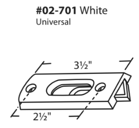 02-701 WRS 2-1/2" White Universal Tilt Latch Diagram