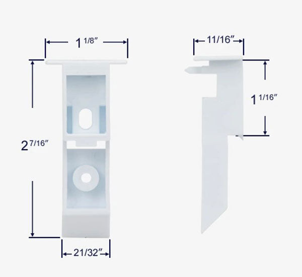 WRS Silverline 2-7/16" Top Sash Cam - White
