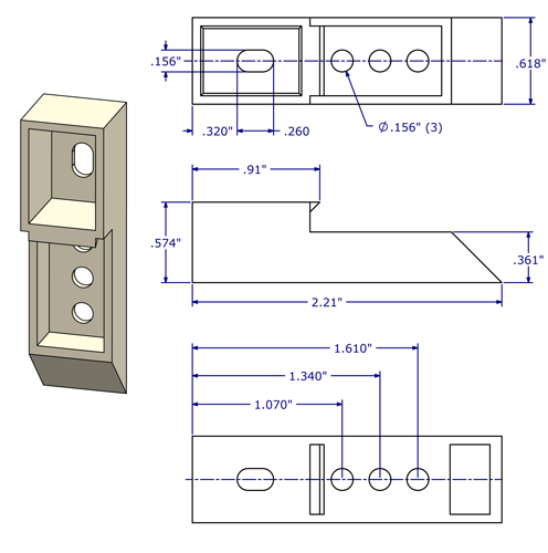 WRS 2-1/4" Sash Cam - Natural