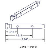 02-901 Diagram of WRS T Shaped Head Zinc Pivot Bar