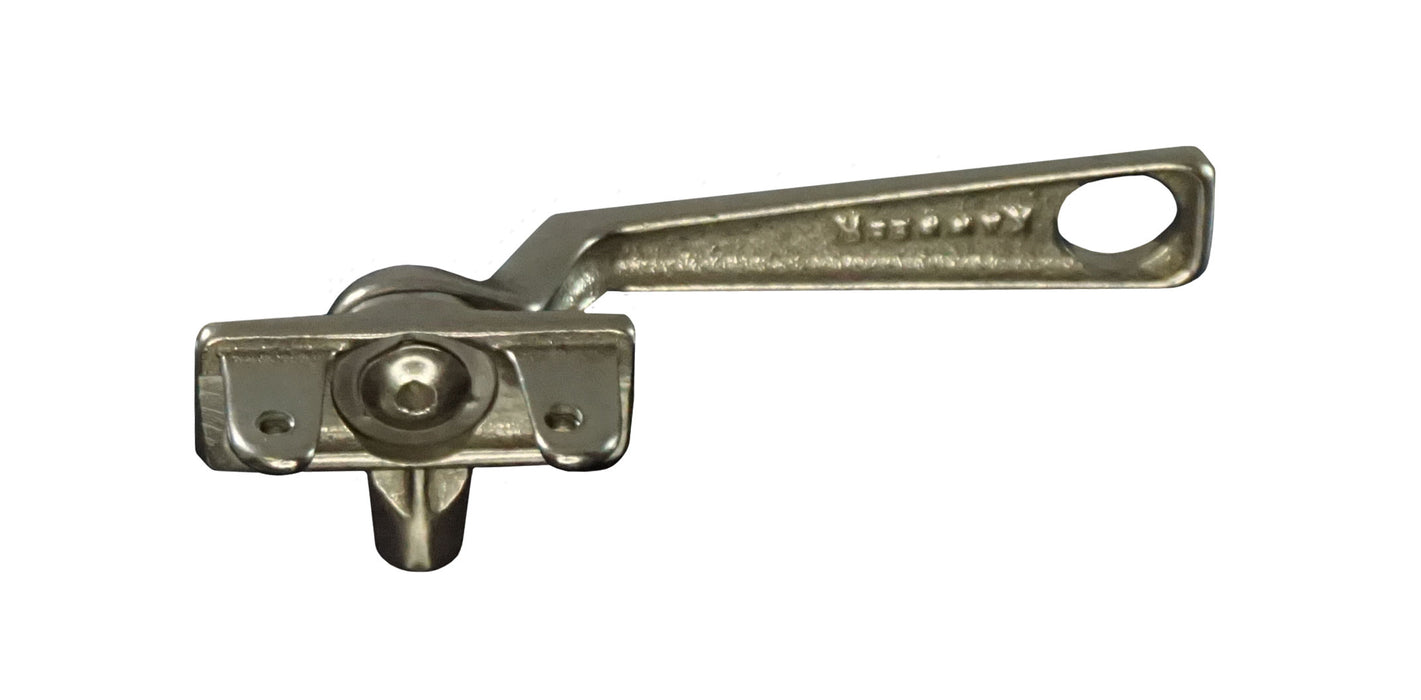 WRS Kawneer Left or Right Hand Angle Base Cam Handle with Pole Hole - Nickel Bronze