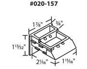020-157 Diagram of 1-7/8" x 2-1/16" Black Sash Cam