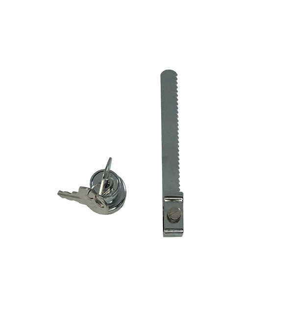 WRS Chrome Sliding Glass Door Lock - Keyed Alike