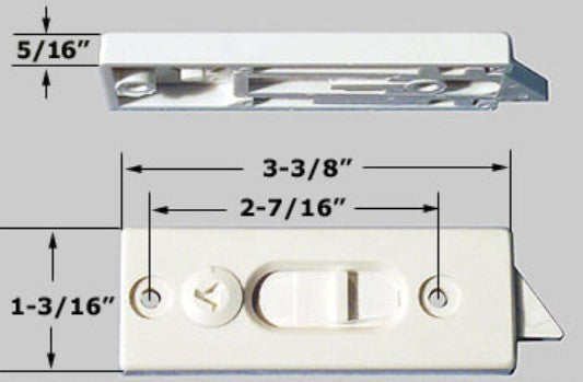 WRS 3-3/8" Tilt Latch Set - White