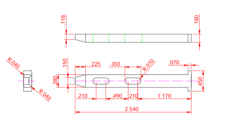 020-361 Top View of WRS Zinc Die Cast Pivot Bar