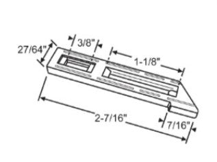 WRS 2-7/16" Non-Handed/Reversible Internal Tilt Latch & Spring - White