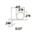 021-E137 WRS Push in Extruded Bulb Seal Weather Stripping Diagram