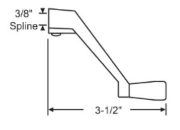 WRS Brown Operator Crank Handle  -  3/8" Spline