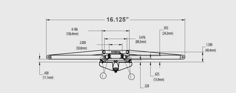 16-1/8" Truth Awning Operator, Single-Pull - Bronze