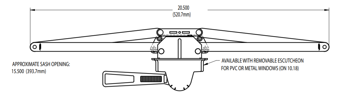 20-1/2" Single Pull Lever Operator