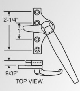 WRS Left Hand 4-Hole Cam Handle - Dark Bronze