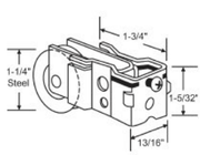 024-25 1-1/4" Patio Sliding Glass Door Roller With Screw Diagram