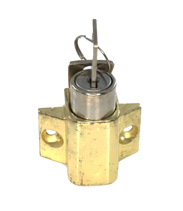 WRS 1-1/4" Keyed Security Bolt Lock - Brass