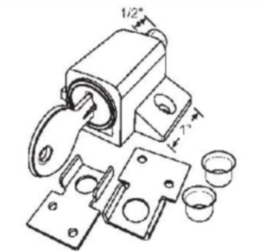 WRS 1-1/4" Keyed Security Bolt Lock - Brass