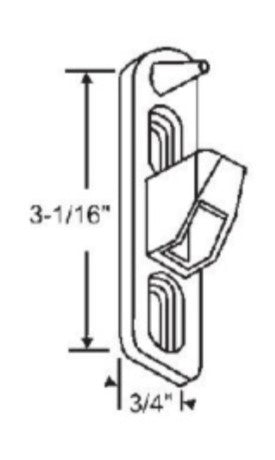 WRS 3-1/16" Sliding Glass Door Keeper - Chrome