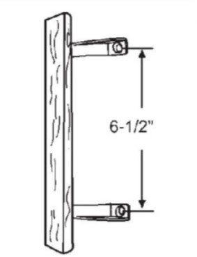 WRS Wooden Patio Door Handle with Solid One Piece Bracket  -  Black