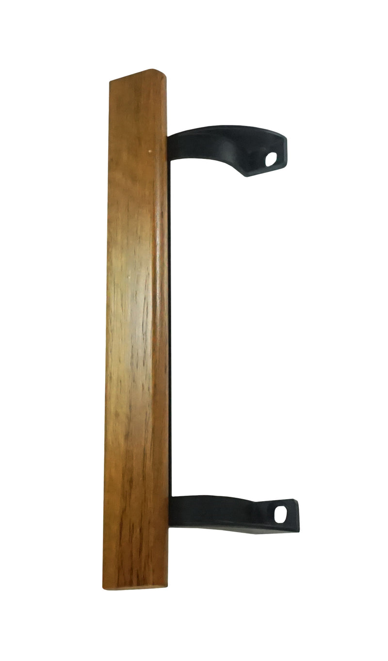 WRS Wooden Patio Door Handle with Solid One Piece Bracket  -  Black