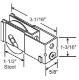 WRS Metal Patio Door Roller - 1-1/2" Wheel
