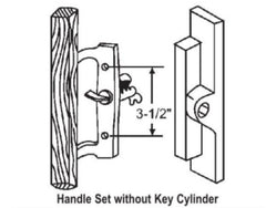 WRS Acorn Patio Door Handle Set without Key Cylinder - Wood/Black