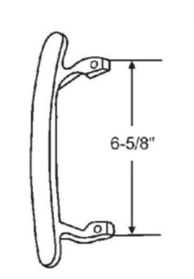 WRS Die-Cast Sliding Glass Patio Door Pull Handle  -  Chrome