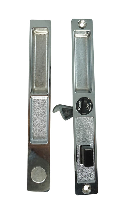 WRS Spring-Loaded Double Locking Patio Door Handle & Lock Set - Chrome