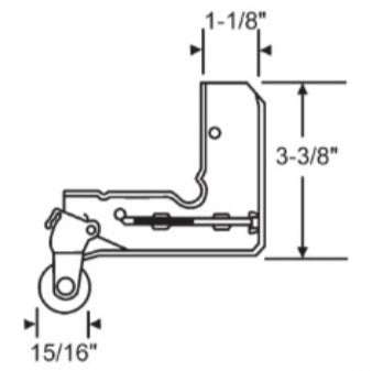 WRS 3-3/8" Screen Door Roller - Metal