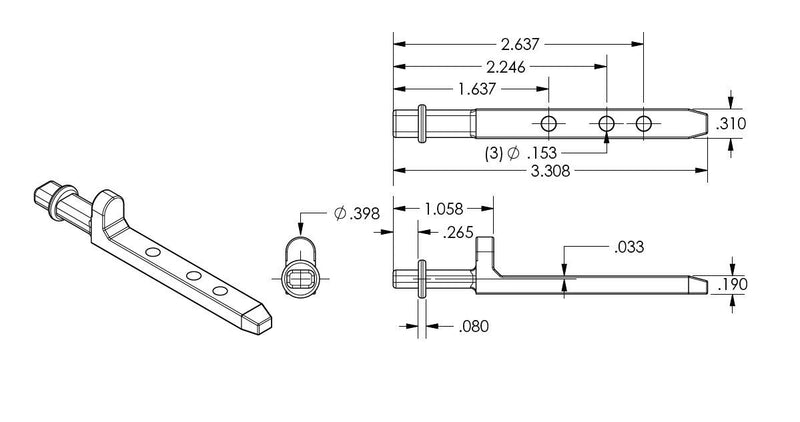 02-886 Diagram of WRS Die Cast Simonton Pivot Bar 