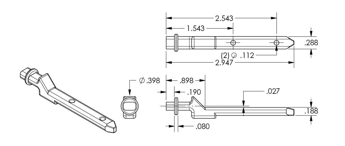 02-907 Diagram of WRS Tube Balance Zinc Pivot Bar